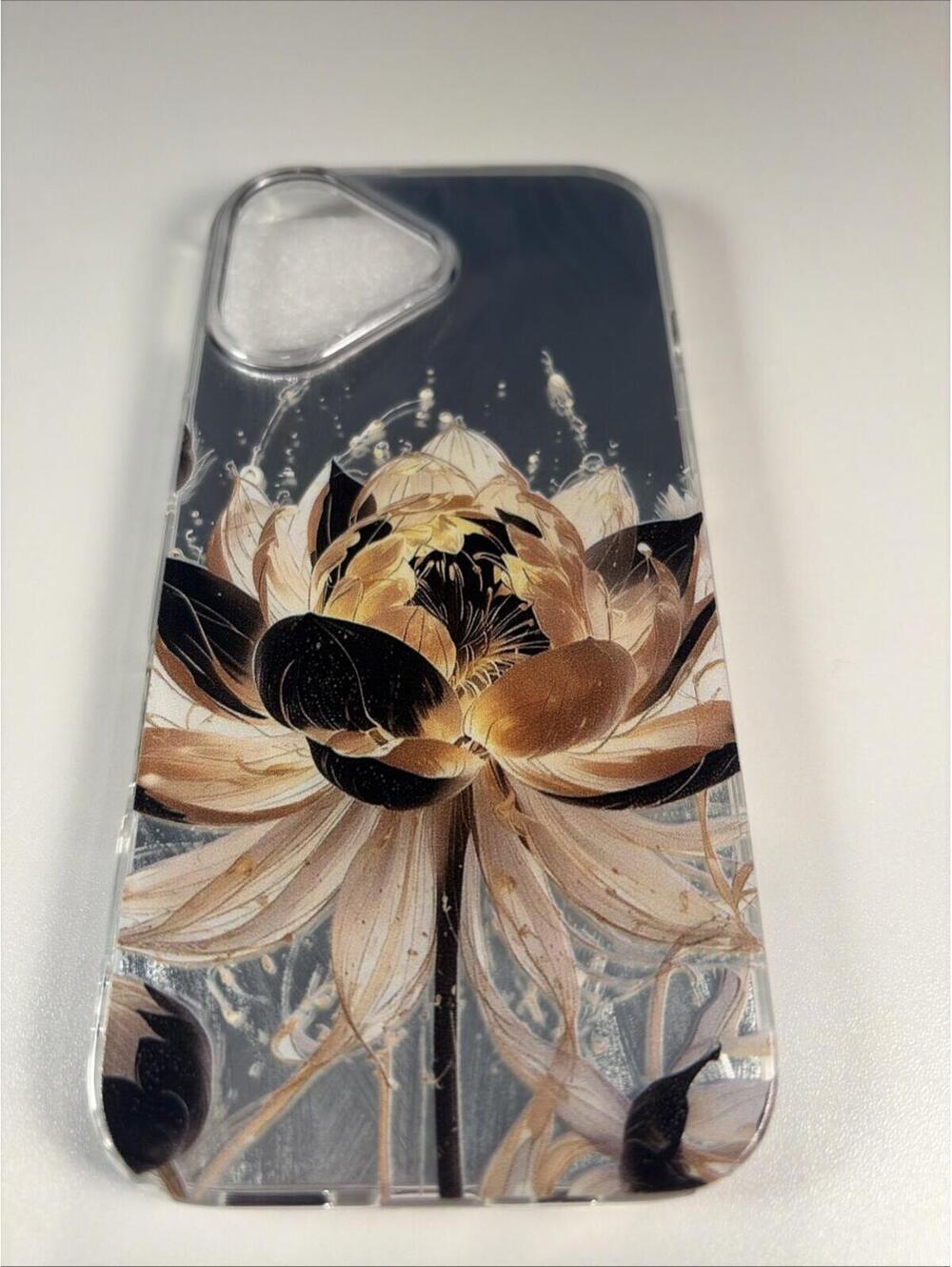 Phone Case For iPhone 17 Lotus Pattern  Clear Case